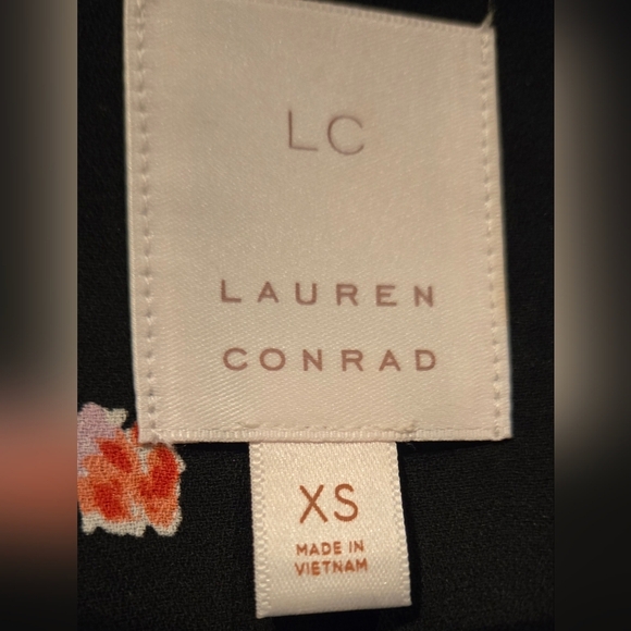 LC LAUREN CONRAD Blazer Black w/ embroidered Rose Detail 🌹 sz XS - Picture 8 of 9
